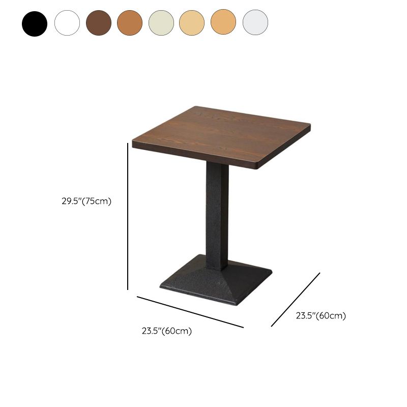 Veneer Dining Table with Pedestal Base, Rainproof Durability, Square Top for 2-seater