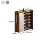 Art Deco Bambusa Rectangle Shoe Rack with 7 Shelves/6 Shelves/5 Shelves, Floor Mounted for 11-20 Pairs/1-10 Pairs/21-30 Pairs in Drawing Room