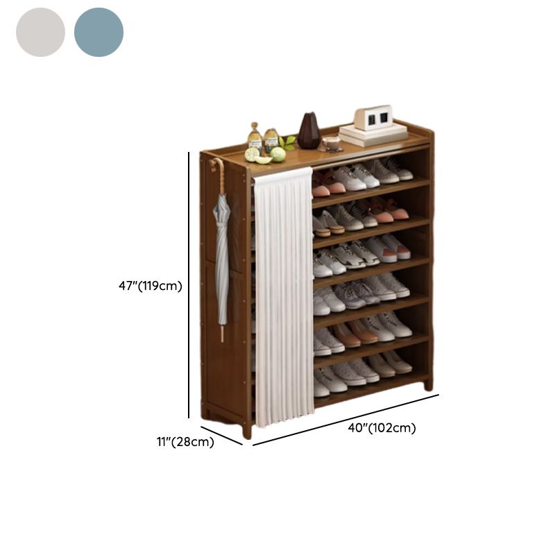 Art Deco Bambusa Rectangle Shoe Rack with 7 Shelves/6 Shelves/5 Shelves, Floor Mounted for 11-20 Pairs/1-10 Pairs/21-30 Pairs in Drawing Room