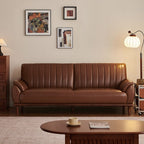 Modern Solid Color Scratch-defiant Leather Standard Sofa/Loveseat/Single Sofa in Black/Emerald Green/Auburn for 2/3/1-seater