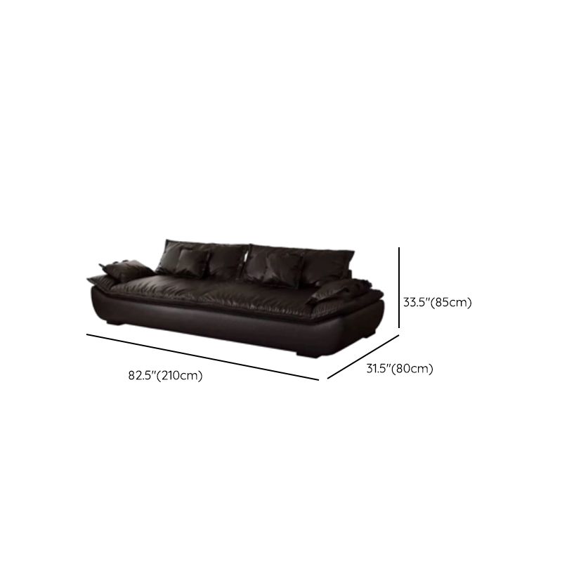Contemporary Modern Solid Color Stain Resistant Standard Sofa/Single Sofa in Midnight Black with Seats 4/Seats 3/2-seater and 2 Pillows