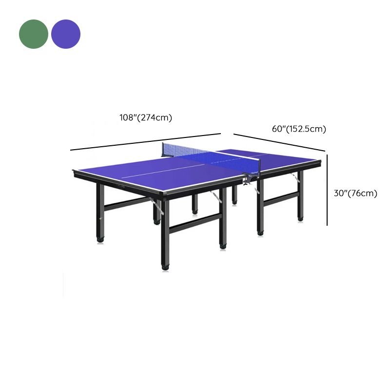 Indoor Ping Pong Table with Dark Blue/Olive Green Synthetic Laminate Top and Included Table Tennis Paddle