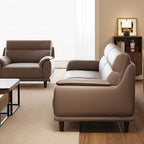 Trendy Solid Color Water Resistant Standard Sofa/Loveseat/Single Sofa with Cushion Back in Light Gray, Arm Included, Seats 3/2 People/1 Person
