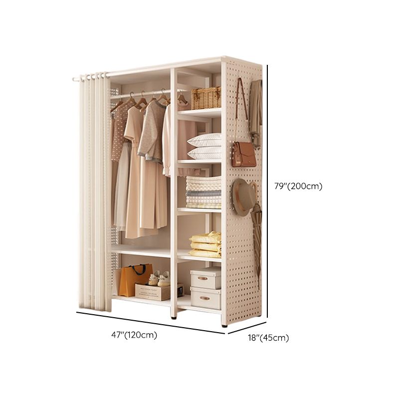 Chalk Simplistic Hall Rack with Repository and Steel Frame