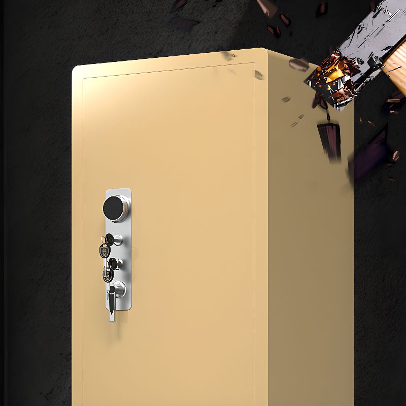 Steel Security Safe with Lockable Mechanism, Keys, and Shelves
