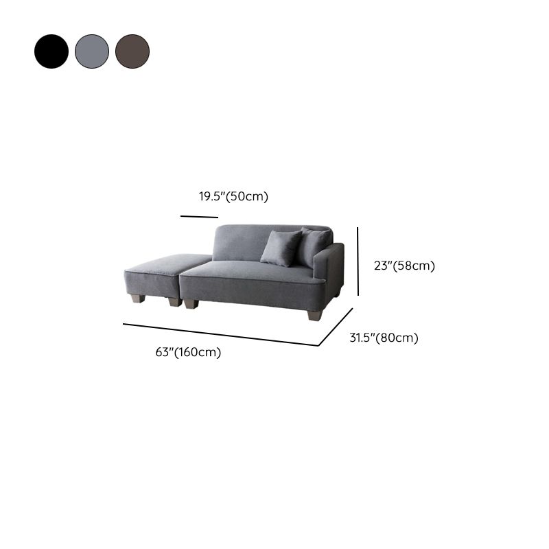 Modern Simple Style Solid Color Right-Arm Chaise Chair for Bedroom with 2 Pillows