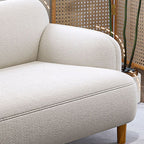 Contemporary Modern Solid Color Scratch-durable Standard Sofa/Loveseat/Single Sofa in White, 2-seater/Seats 3/Seats 4 with 2 Pillows/1 Pillow