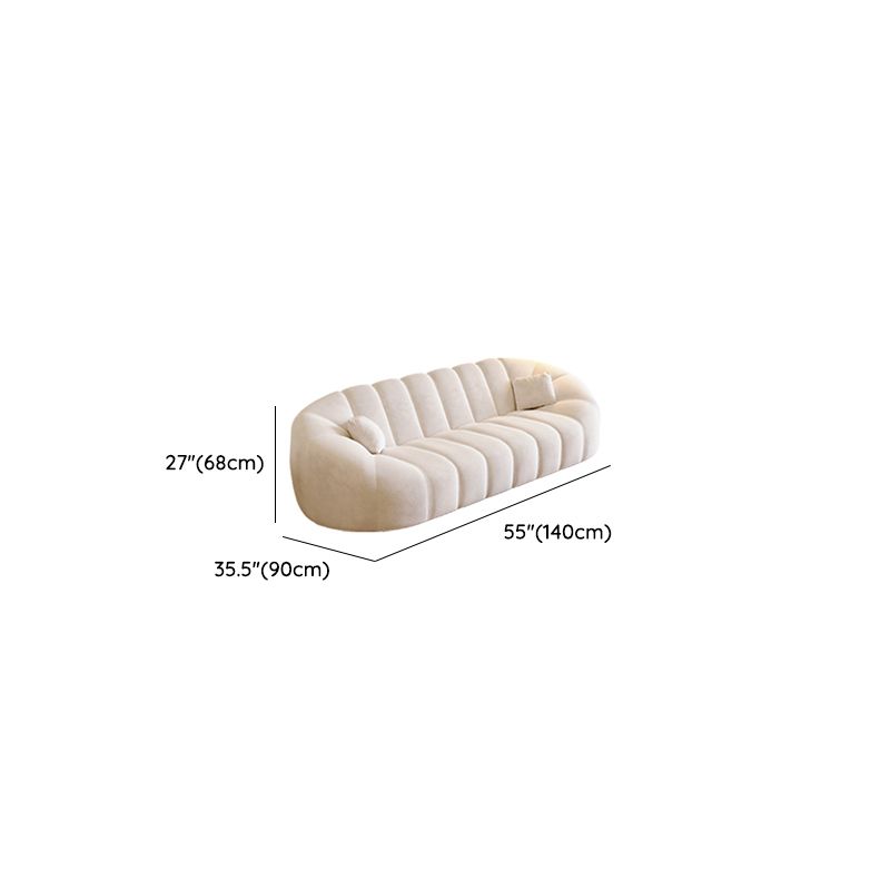 Modish Solid Color Scratch-durable Standard Sofa/Single Sofa/Loveseat in Chalk, 4-seater/5 Person/Seats 3 with 2 Pillows