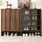 Cocoa Modern Engineered Wood 4 Tiers Shoe Stack with Shelf, Gate, and Closed Back