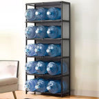 Charcoal Simplistic Bambusa Flooring Curio Cabinet with Sealed Cabinet, 2 Shelves/3 Shelves/4 Shelves, 2 Doors/3 Doors/4 Doors