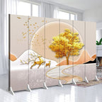 Indoor Opaque Collapsible Temporary Wall with Composite Wood Frame, 6 Panels, Double Sided Print, Independent