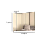 Minimalist Beige Screen Divider with Opaque Light Filtration, Fold-up Natural Wood Frame, and Independent Design