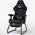 Simple Arm Wingbacked Chair with Armrest, Upholstered Steel Midnight Black Frame and Adjustable Backrest