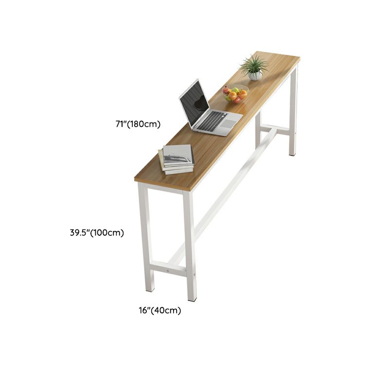 Modern Light Wood Rectangular Bar Set with Trestle Base and Counter Height (100cm)