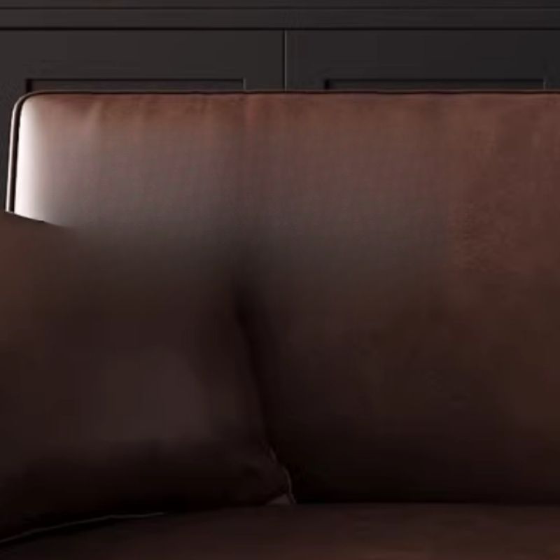 Drawing Room Standard Sofa in Pu Leather with Black/Olive Green/Mocha Upholstery and Armrest