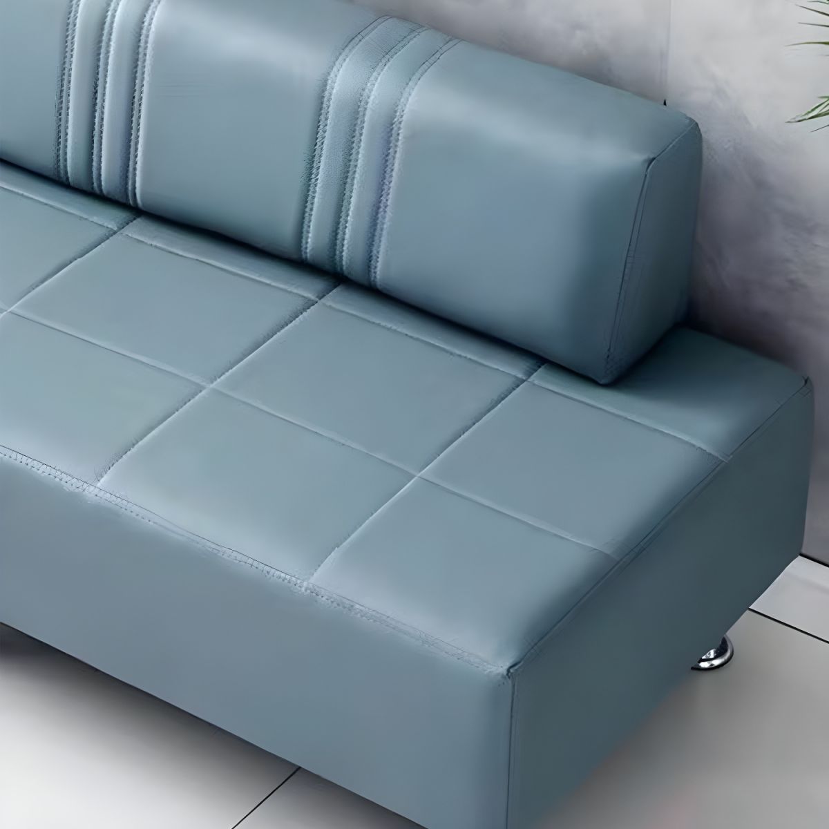 24.4" High Armless Sofa with Tight Back for Apartment Faux Leather