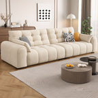 Standard Sofa in Luxurious Flannel with Light Gray Upholstery and 3 Pillows