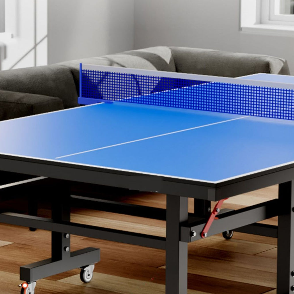 Versatile Indoor/Outdoor Ping Pong Table in Ink/Cerulean with Synthetic Laminate and Paddle