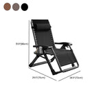 Solid Color Arm Recliner in Midnight Black/Tan with Space-saving Alloy Frame, Standard Base, Cupholder, and Removable Back