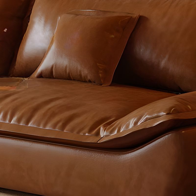 Contemporary Water Resistant Cocoa Solid Color Sofa Couch/Single Sofa for 3 Person/for 5/4 Person with 4 Pillows/3 Pillows
