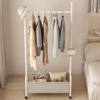 Modern Simple Style Hall Rack with Receptacle Storage, 1 Shelf, Iron Frame, and Alloy Hook