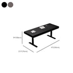 Simplistic Warp-free T-Shape Base Desk with 4/3/2 Drawers, Black/Chestnut Lumber Top, Floor Mounted, and Programmable Memory Controller