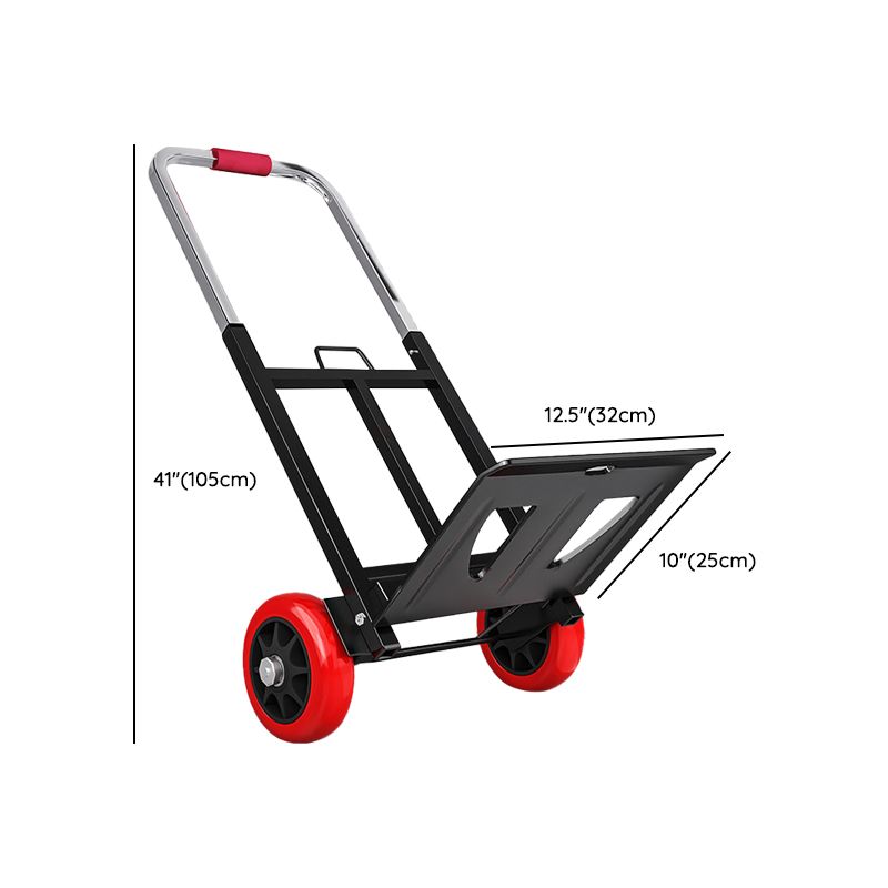 Adult Folding Rolling Cart with Storage Tray, Casters & Handle, Black Metal Frame