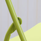 Contemporary Solid Color Side Chair with Ventilated Back, Compact Foldable Metal Frame, Linoleum Compatible