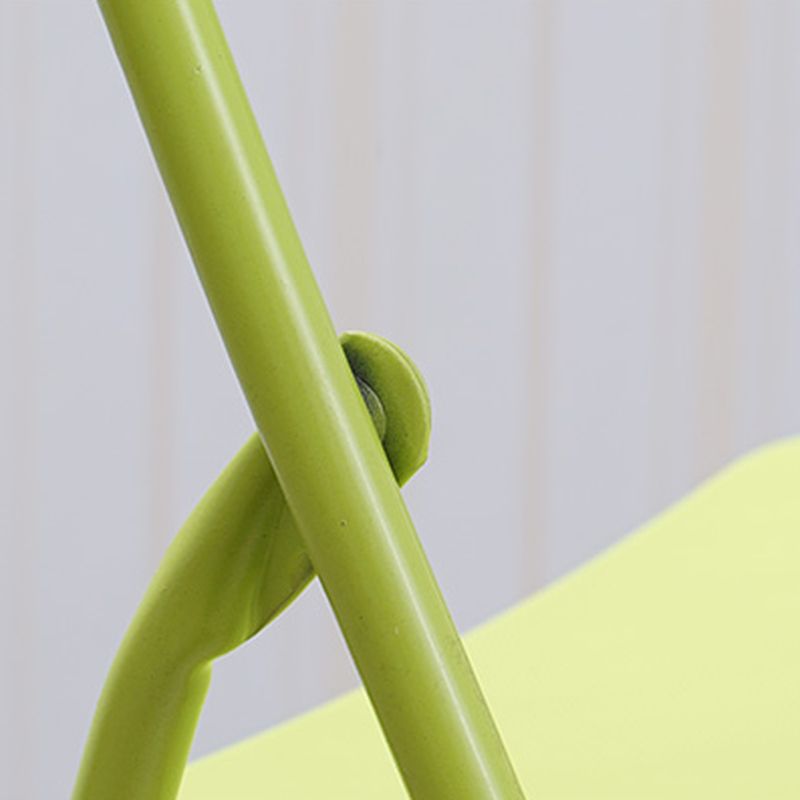 Contemporary Solid Color Side Chair with Ventilated Back, Compact Foldable Metal Frame, Linoleum Compatible