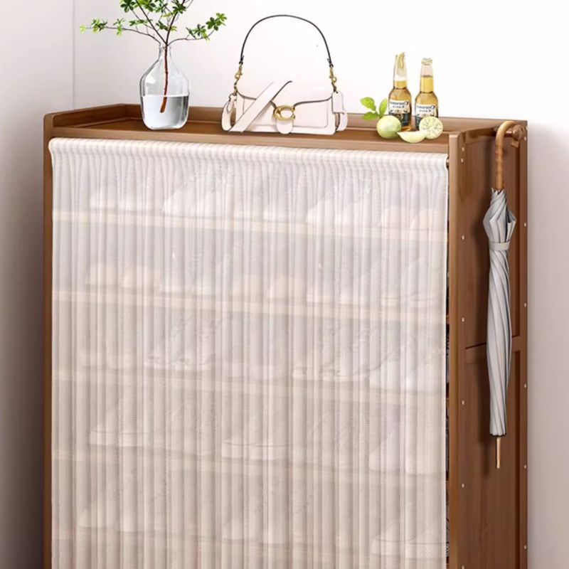Art Deco Bambusa Rectangle Shoe Rack with 7 Shelves/6 Shelves/5 Shelves, Floor Mounted for 11-20 Pairs/1-10 Pairs/21-30 Pairs in Drawing Room