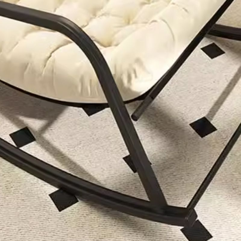 Elegant Black Upholstered Rocking Chair with Slipcover - Modern Style Design for Two People