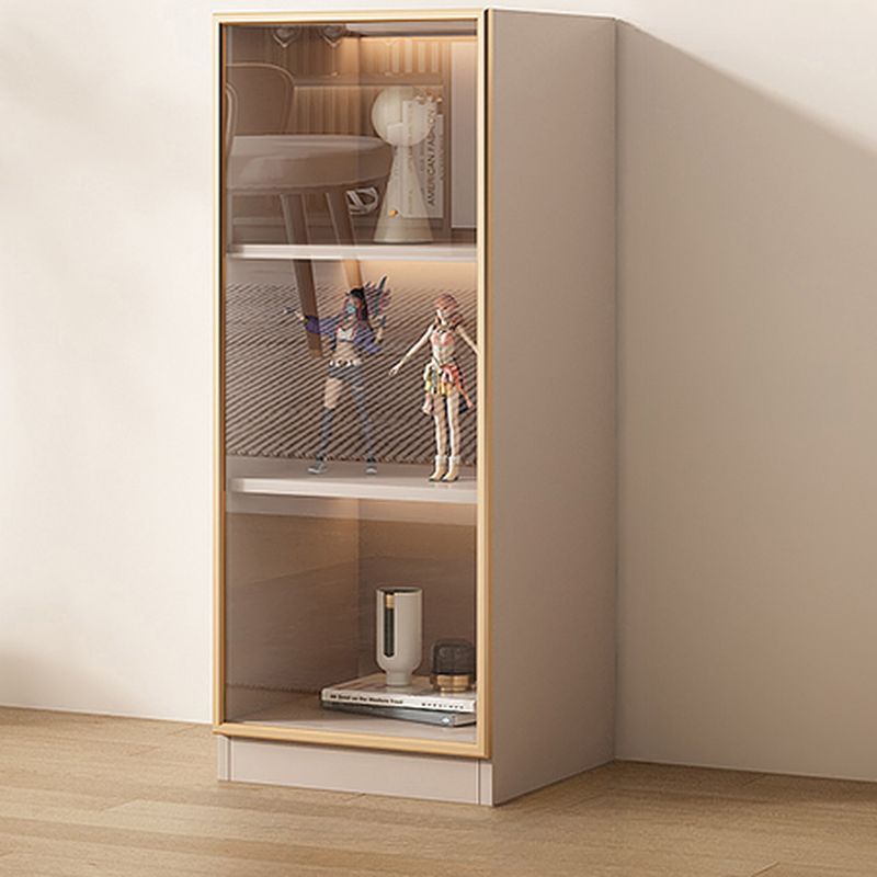 Modern Simple Style Rectangular Accent Cabinet with Closet, Lumber Countertop, Glazed Door in Sand