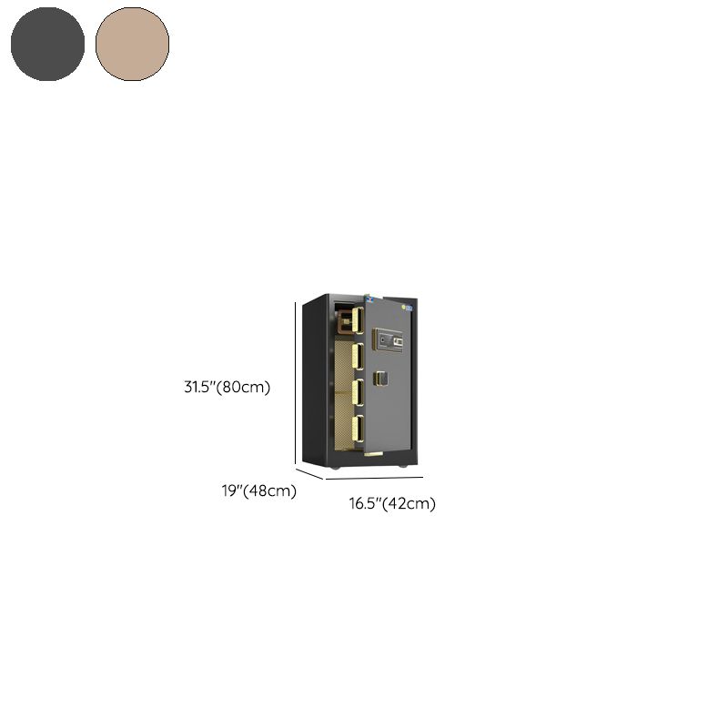 Steel Security Safe with Battery, Tamper Resistant, Keys, Interior Light, Interior Lining, and Shelves