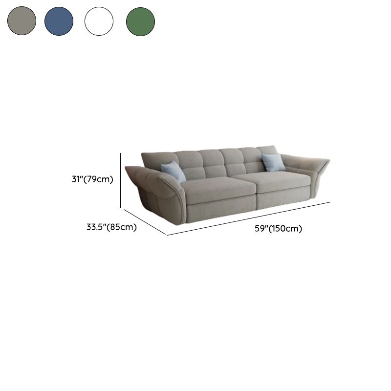 Modish Solid Color Water Resistant Standard Sofa/Loveseat in Light Gray/Navy Blue/Olive Green, Seats 3/2-seater with 2 Pillows