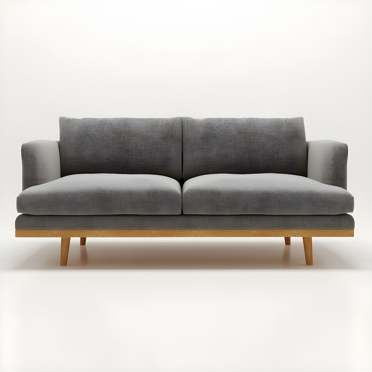 Northern European Wooden 2/3-Seater Sofa Wood Legs Square Arm Sofa