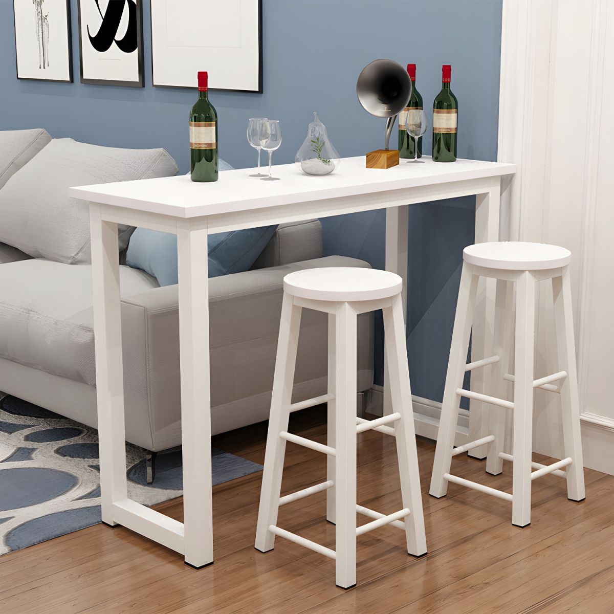 Modern Home Bar Set with No-Distressing and Non-Swivel Design