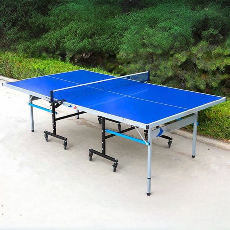 Versatile Indoor and Outdoor Ping Pong Table with Synthetic Laminate Top in Ink/Cerulean