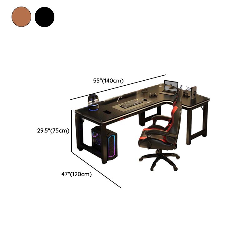 Minimalist L-Shape Desk with Odor Resistant H-Shape Base, Independent Structure, Wire Management, and Engineered Wood Top