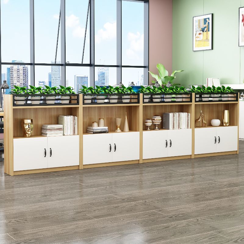 Trendy Laminate Base Cabinet with Stockroom Storage, Shelves, Locker, Hinges Door in 1-Wide Compartments