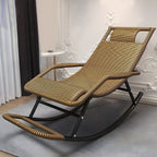 Modern Rattan Rocker Chair Reclining Rocking Chair for Home Decor