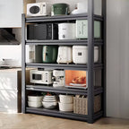 Ink Minimalist Tool Storage Rack with Shelves, Steel Frame, Detached Installation