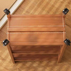 Tan Modern Tower Shelf with Compartment Drawers