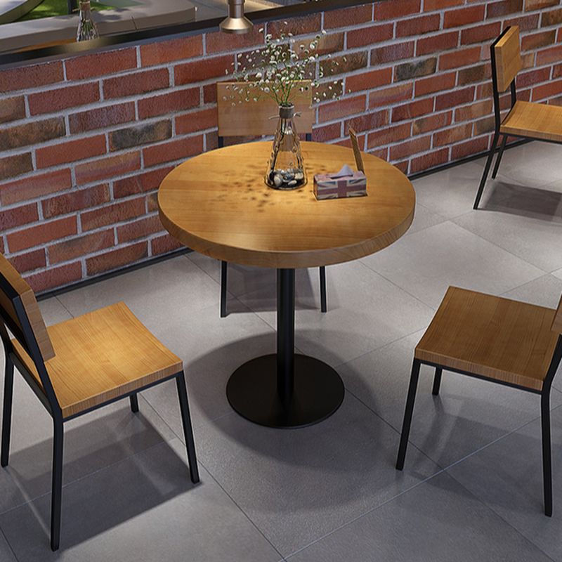 Simplistic Circular Solid Wood Table with Eased Edges, No Seating, and Assembly Required
