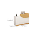 Rectangle Manufactured Wood Top Reception Desk with Locker, Hutch & Cable Management