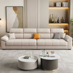 Standard Sofa in Tan with Armrest and 3 Pillows