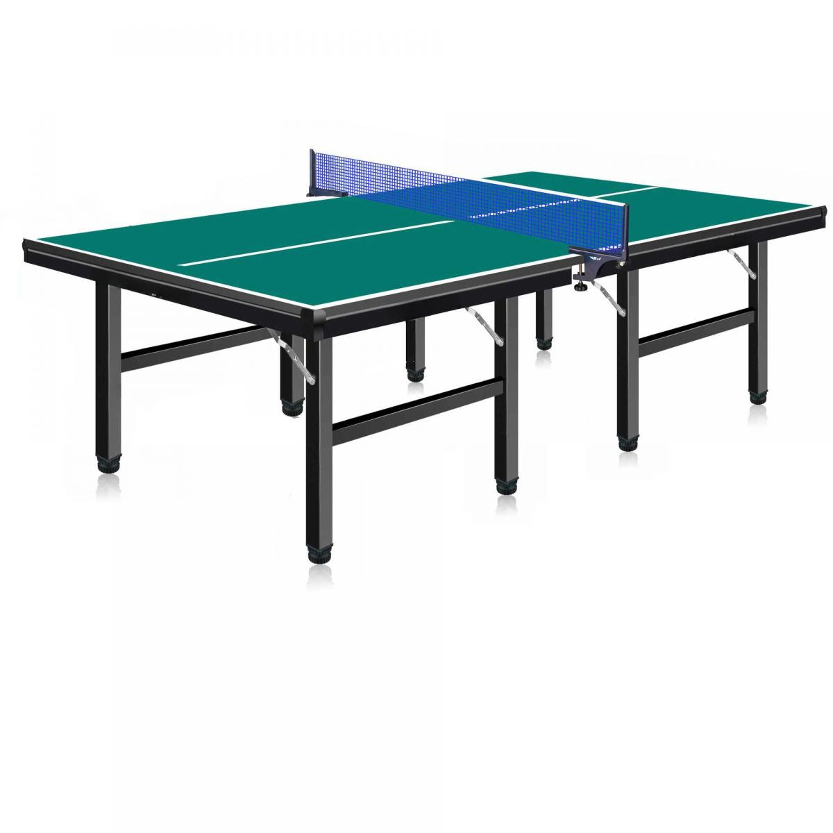 Indoor Ping Pong Table with Dark Blue/Olive Green Synthetic Laminate Top and Included Table Tennis Paddle