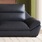Contemporary Modern Solid Color Scratch-durable/Water Resistant Standard/Single Sofa in Midnight Black, Seats 3/5/4 with 2/1 Pillows