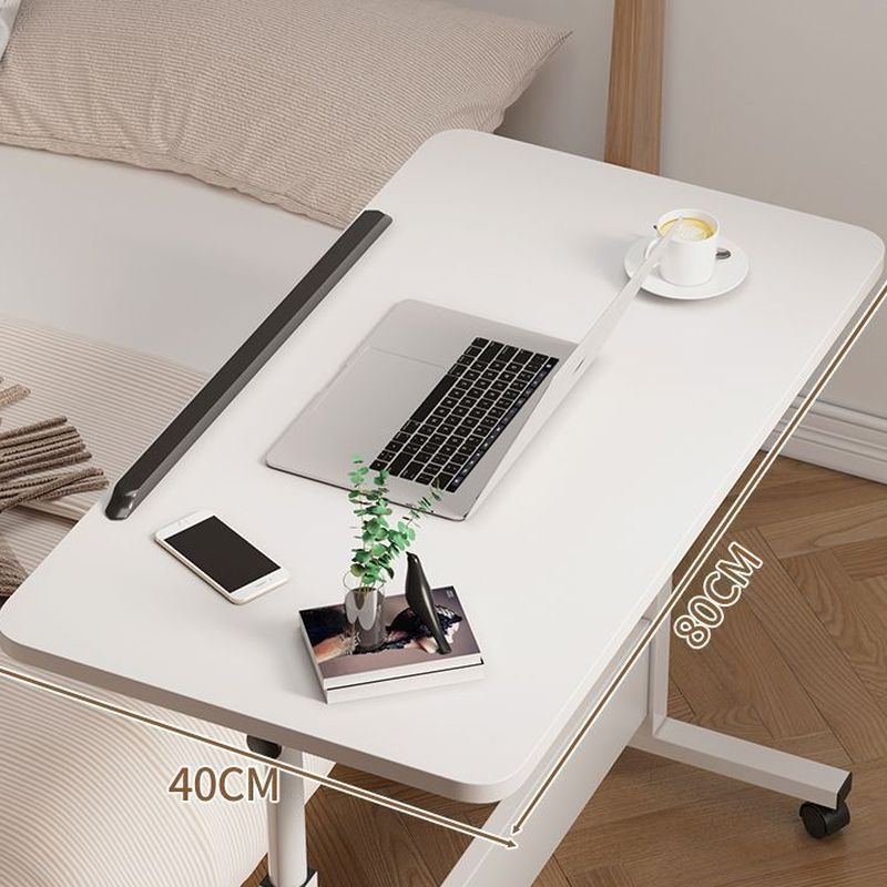 Casual Engineered Wood 1 Tier Adjustable Height Laptop Cart with Casters, Stand Vertical Installation