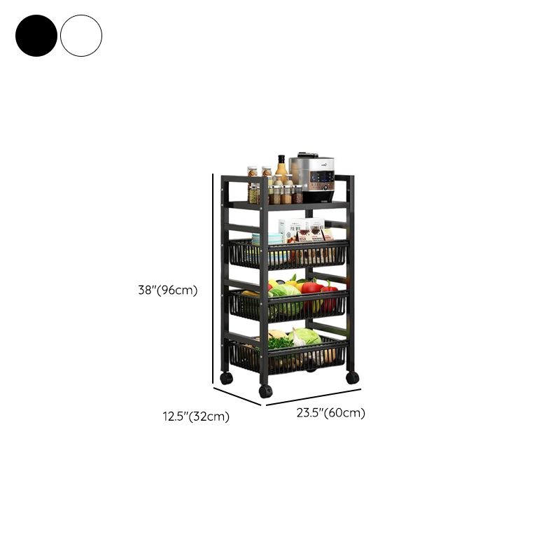 Portable Center with Metal Countertop and 2/3/4 Baskets
