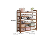 Art Deco Bambusa Rectangle Shoe Rack with Brown Finish and Adjustable Shelves for 21-40 Pairs in Drawing Room